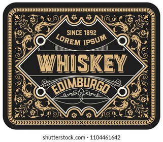 Vintage label. Suitable for whiskey or other comercial products