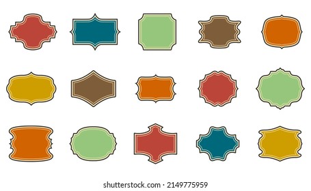 Vintage label and tag. Template for design element, ready-made frames. Vector illustration isolated on white background.