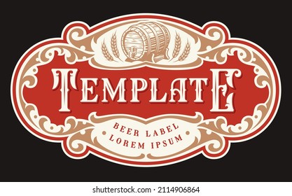 A vintage label template for beer, whiskey, or other alcoholic drinks