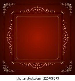 Vintage Label Template. Retro design for Invitations, Posters, Badges, Logotypes and other design. Flourishes calligraphic. 