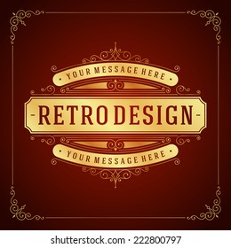 Vintage Label Template. Retro design for Invitations, Posters, B