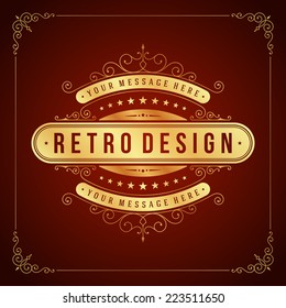 Vintage Label Template. Retro design for Invitations, Posters, B