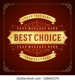 Vintage Label Template. Retro design for Invitations, Posters, Badges, Logotypes and other design. Flourishes calligraphic. 