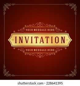 Vintage Label Template. Retro design for Invitations, Posters, Badges, Logotypes and other design. Flourishes calligraphic. 
