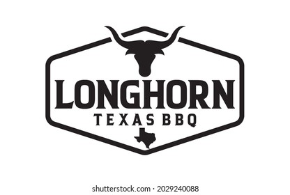 Vintage Label Texas Longhorn Cow.
