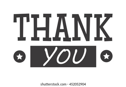 Vintage label with thank you text vector badge