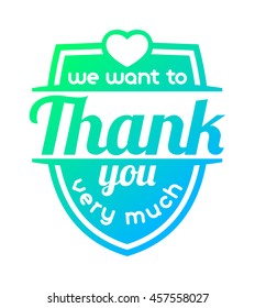 Vintage label Thank You text vector badge