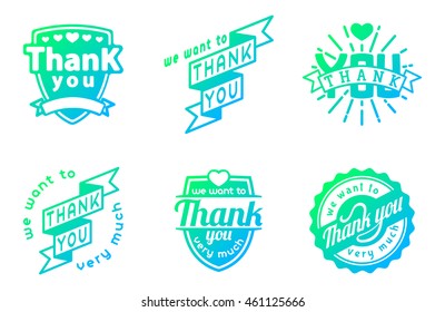 Vintage label Thank You text vector badge