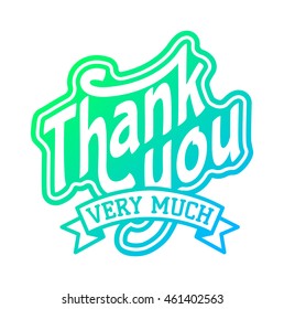 Vintage label Thank You text vector badge