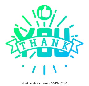 Vintage label Thank You text vector badge