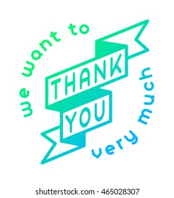 Vintage label Thank You text vector badge