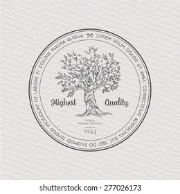 Vintage label with tree