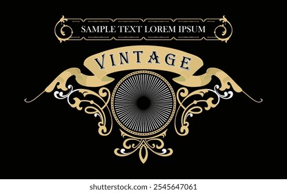 vintage label and typeface for classic product