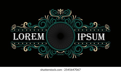 vintage label and typeface for classic product