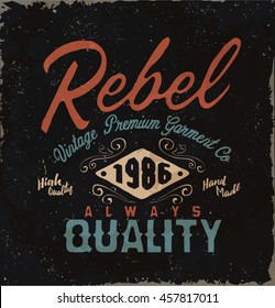 vintage label. Typography Retro artwork vector illustration. Tee print design.