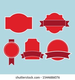 vintage label vector red colour