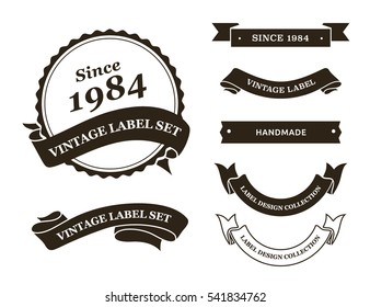 Vintage label vector set