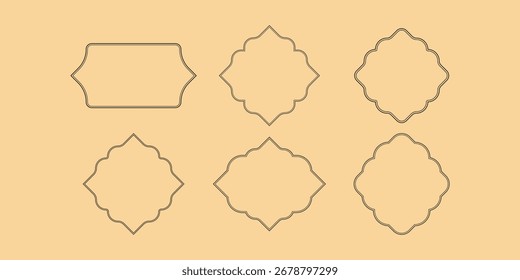 Vintage  Label Vector Set  Decorative Frames, Borders line art
