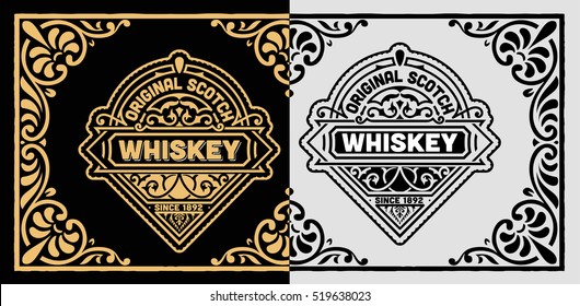 Vintage label for whiskey packing