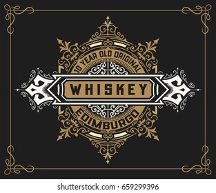 Vintage label for whiskey packing