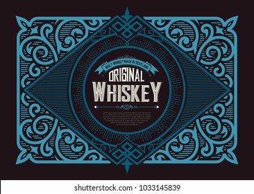 Vintage label for whiskey. You can apply this design for another products too.