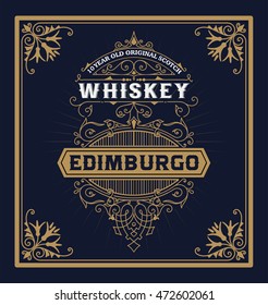 Vintage label for whiskey. You can apply this design for another products too.