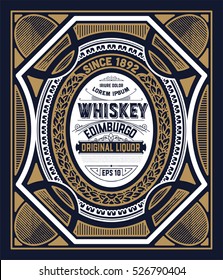 Vintage label for whiskey. You can apply this design for another products too.