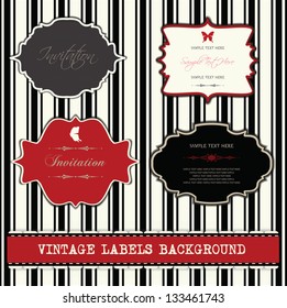 vintage labels background,set