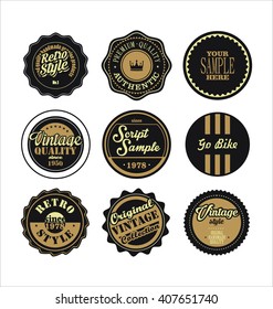 Vintage labels black and brown set 