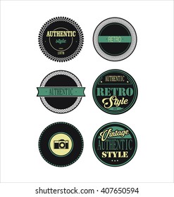 Vintage labels black and green set