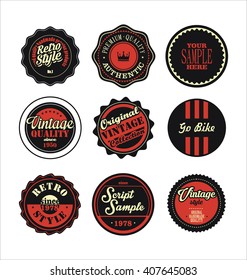 Vintage labels black and red set 