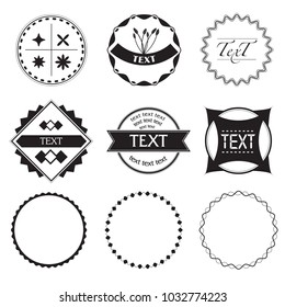 Vintage labels in black and white