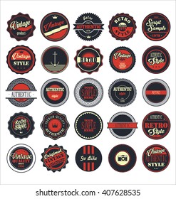 Vintage labels blue and red set