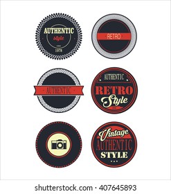 Vintage labels blue and red set 
