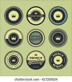 Vintage labels blue set