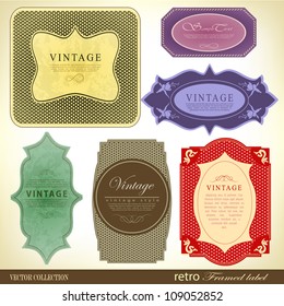 Vintage Labels Collection -  design elements with original antique style