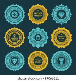 Vintage labels collection retro style set. Vector design elements.
