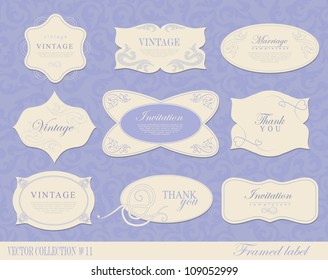 Vintage Labels Collection. Retro vector framed label. Premium design elements