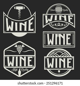 vintage labels and design elements of wine