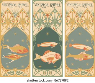 vintage labels: fish