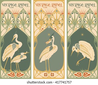 Vintage labels: fish and poultry