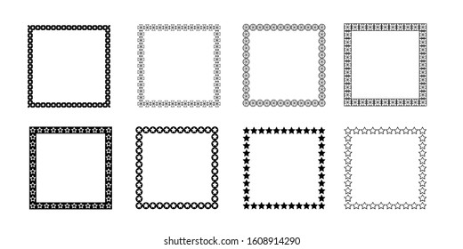 Vintage labels in the frame. Decorative frames labels in retro style. Set of vector images
