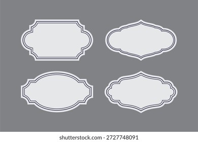 Vintage labels and frame set design template