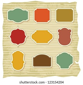 Vintage labels and frames