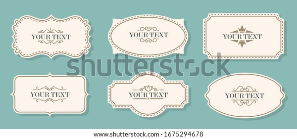 Vintage Labels Frames Old Frames Classic Stock Vector (Royalty Free ...