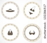 Vintage labels with icons