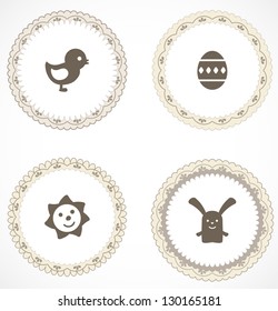 Vintage labels with icons