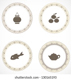 Vintage labels with icons