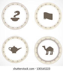 Vintage labels with icons