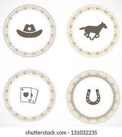 Vintage labels with icons